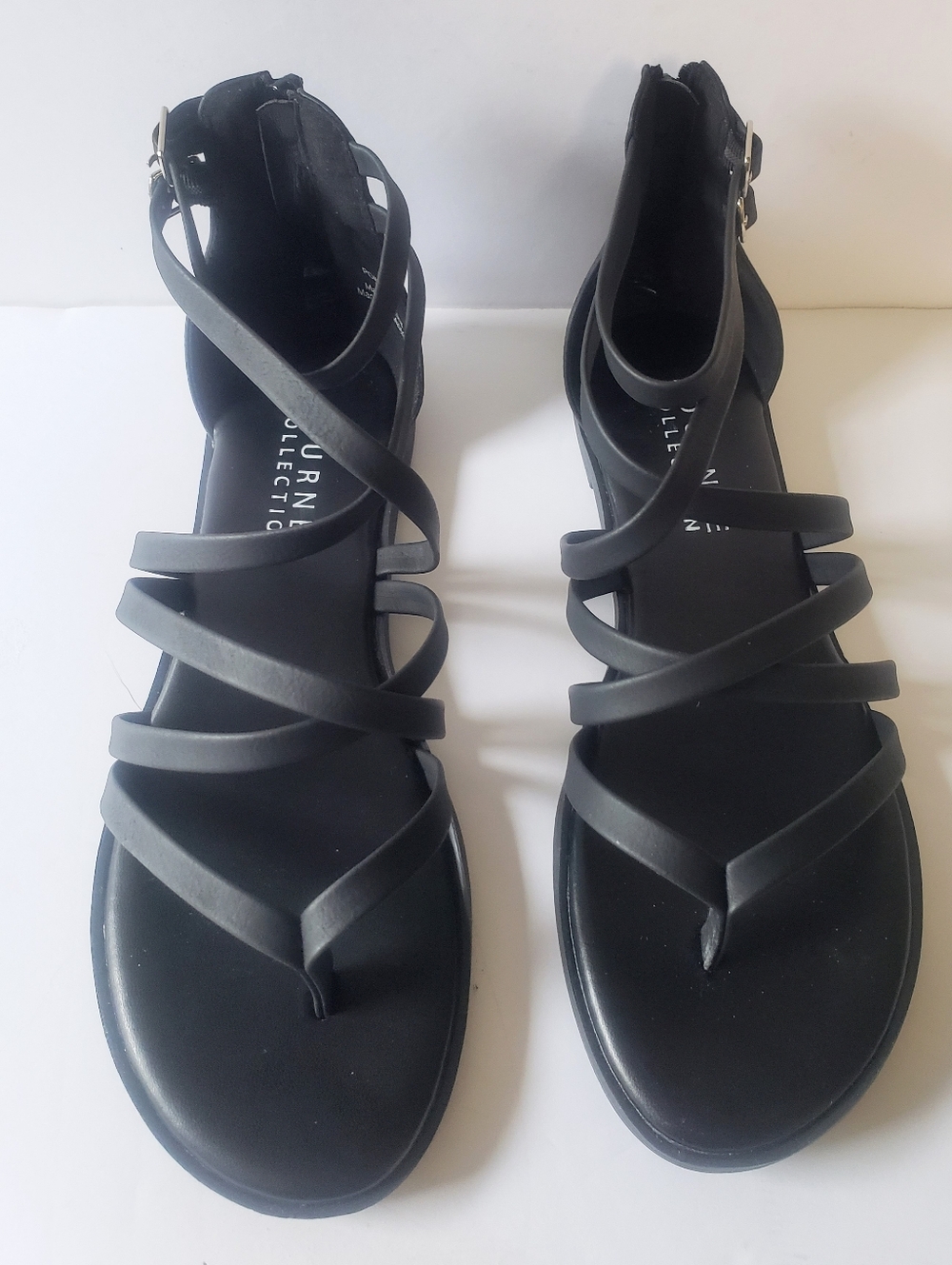 Journee Collection "Zaillie" Gladiator Sandal, Black, Size 7.5 NWOT, No Box